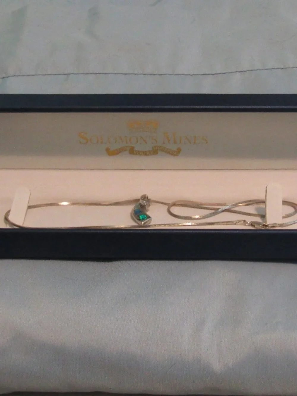 NIB SOLOMON'S MINES 925 Sterling Silver Italy Blues OPAL & CZ Stone 20